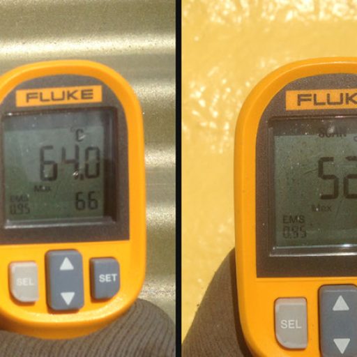 Temperatura antes e depois da aplicação de espuma